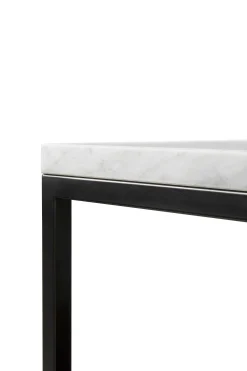 Stone Side Table, White Carrara Marble