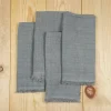 Stone Washed Linen Dinner Napkins, Grey, Set of 4^Be Home Discount