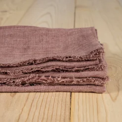 Stone Washed Linen Dinner Napkins, Rose, Set of 4^Be Home Cheap