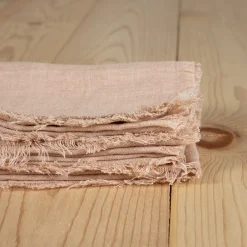 Stone Washed Linen Dinner Napkins, Blush, Set of 4^Be Home Online