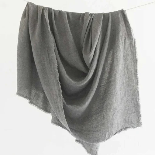 Stone Washed Linen Tablecloth, Grey