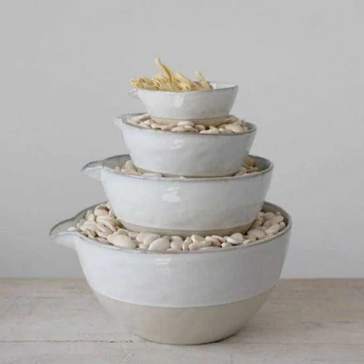 Stoneware Nested Mixing Bowls Set