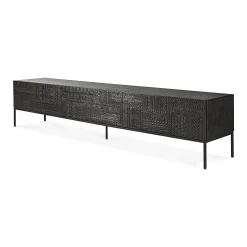 Tabwa Black Teak Media Console, 94.5"