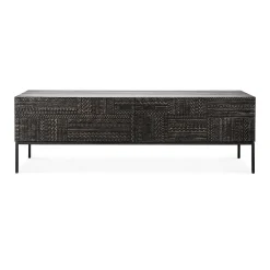Tabwa Black Teak Media Console, 63"