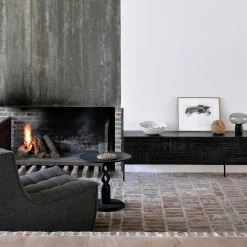 Tabwa Black Teak Media Console, 63