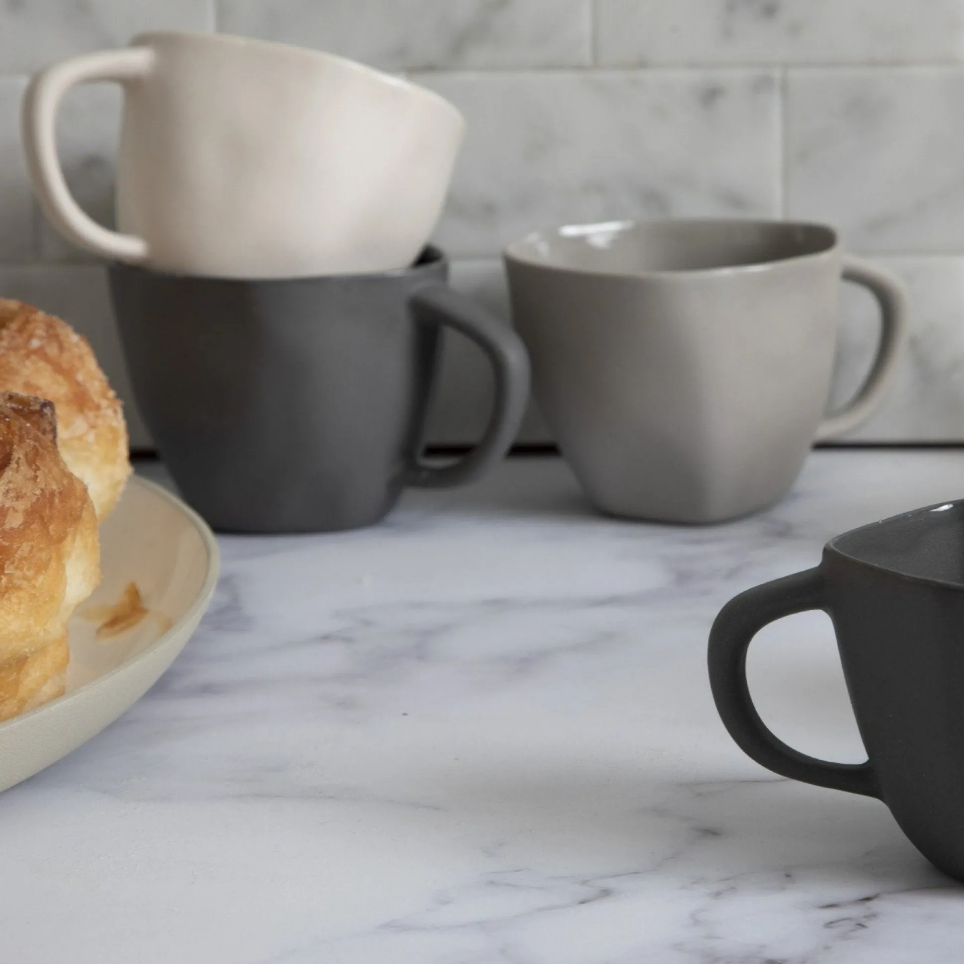 Tam Stoneware Cappuccino Cup, Sterling, Set of 4^Be Home Cheap