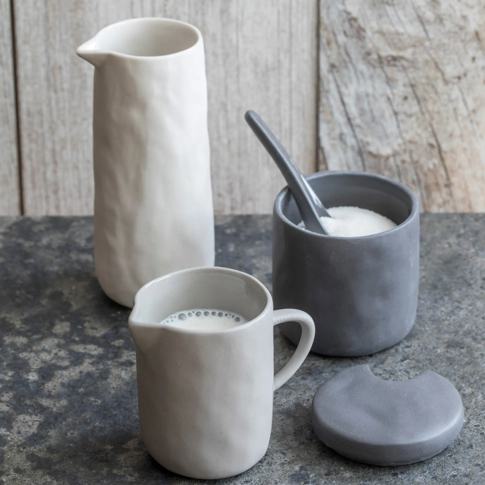 Tam Stoneware Creamer, Pearl^Be Home Online