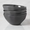 Tam Stoneware Dessert Bowl, Slate, Set of 4^Be Home Fashion