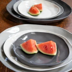 Tam Stoneware Dinner Plate Pearl, Set of 4^Be Home Hot