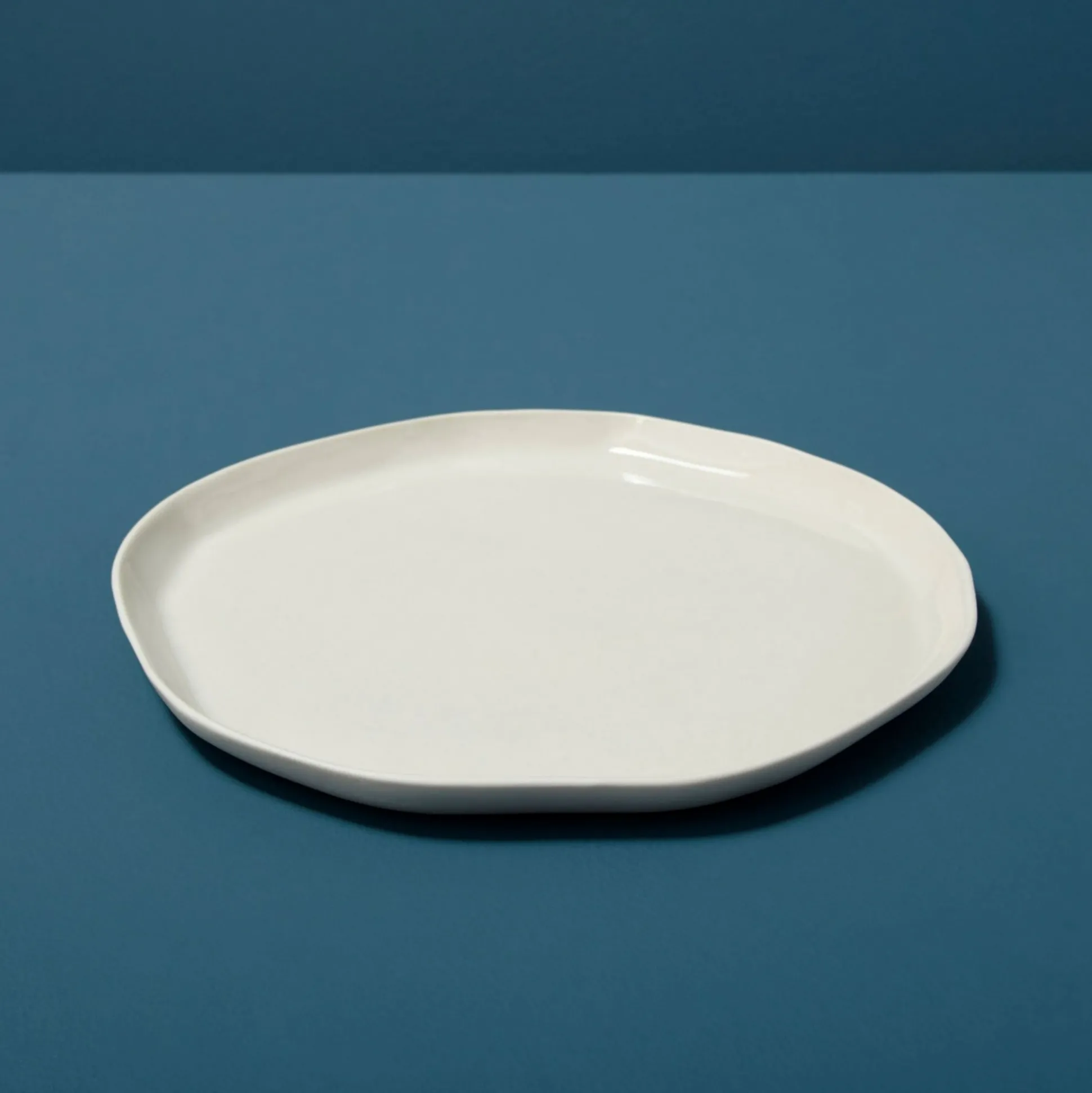 Tam Stoneware Flat Dinner Plate, Pearl, Set of 4^Be Home Hot