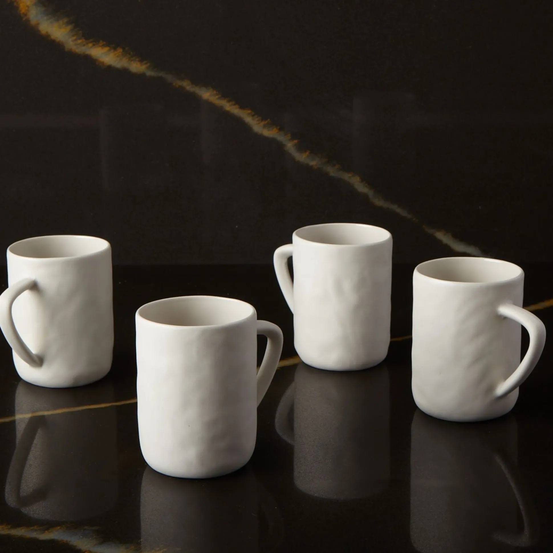 Tam Stoneware Mug, Pearl, Set of 4^Be Home Clearance