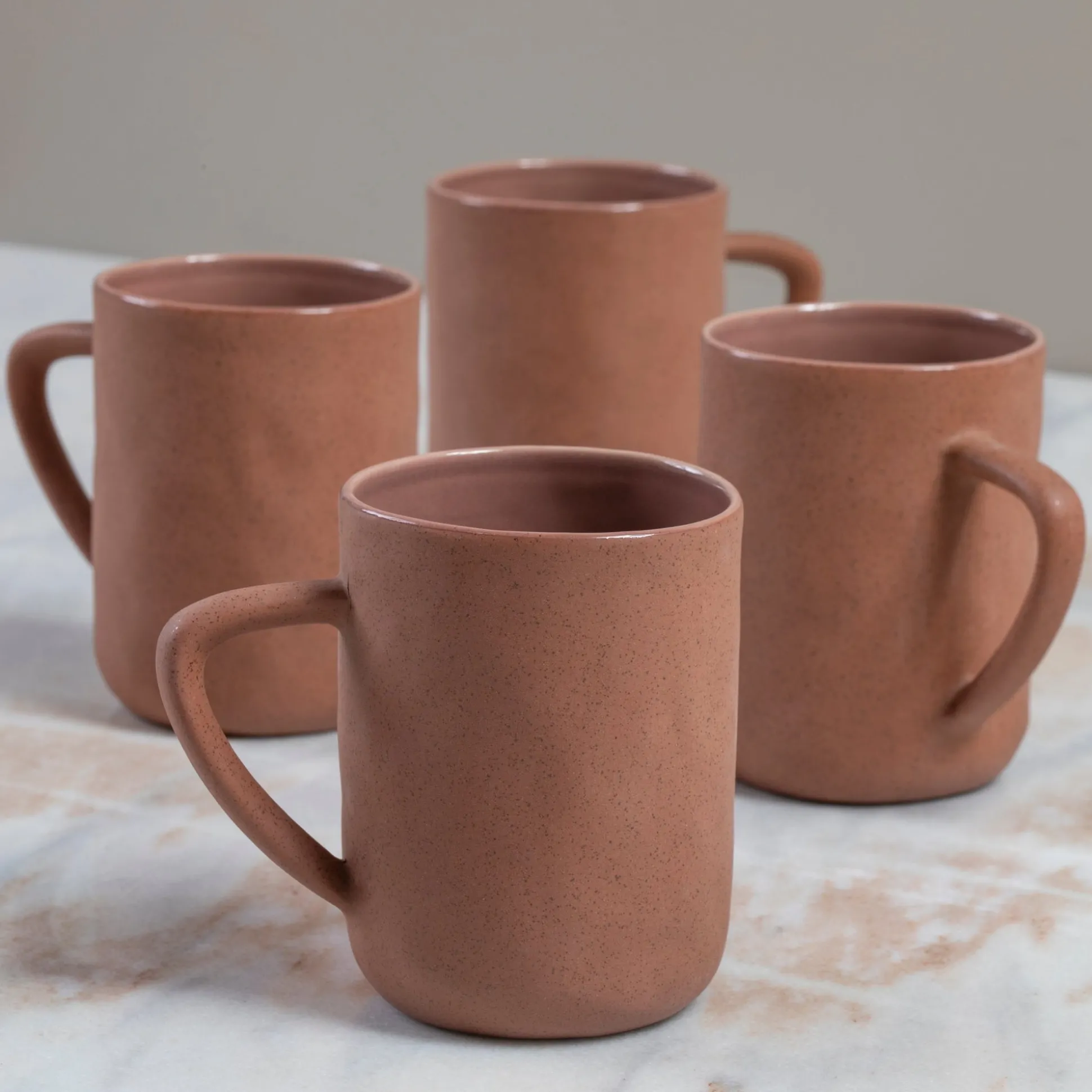 Tam Stoneware Mug, Terracotta Rose, Set of 4^Be Home Hot