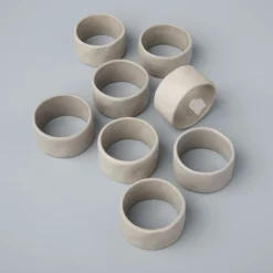 Tam Stoneware Napkin Ring, Sterling, Set of 8^Be Home Best Sale