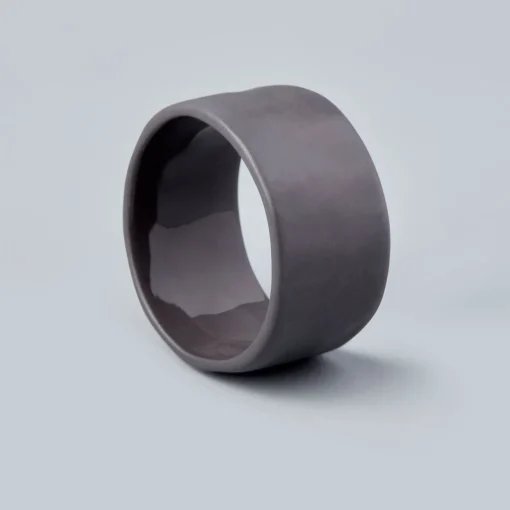 Tam Stoneware Napkin Ring, Slate, Set of 8^Be Home Sale