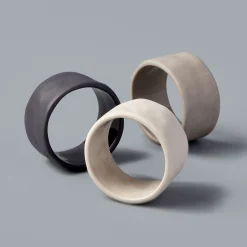 Tam Stoneware Napkin Ring, Slate, Set of 8^Be Home Sale