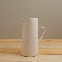 Tam Stoneware Pitcher, Pearl^Be Home Outlet
