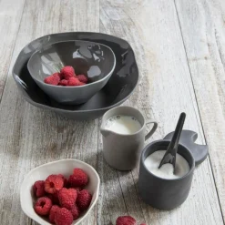 Tam Stoneware Side Bowl, Slate, Set of 4^Be Home Hot