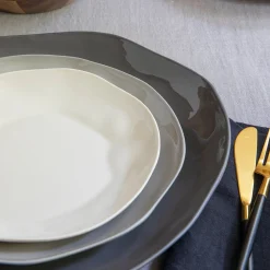 Tam Stoneware Side Plate, Pearl, Set of 4^Be Home Shop