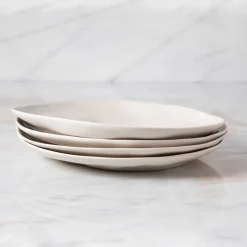 Tam Stoneware Side Plate, Pearl, Set of 4^Be Home Shop