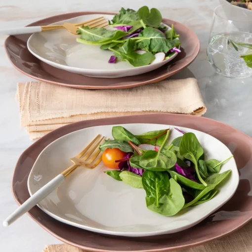 Tam Stoneware Side Plate, Pearl, Set of 4^Be Home Shop
