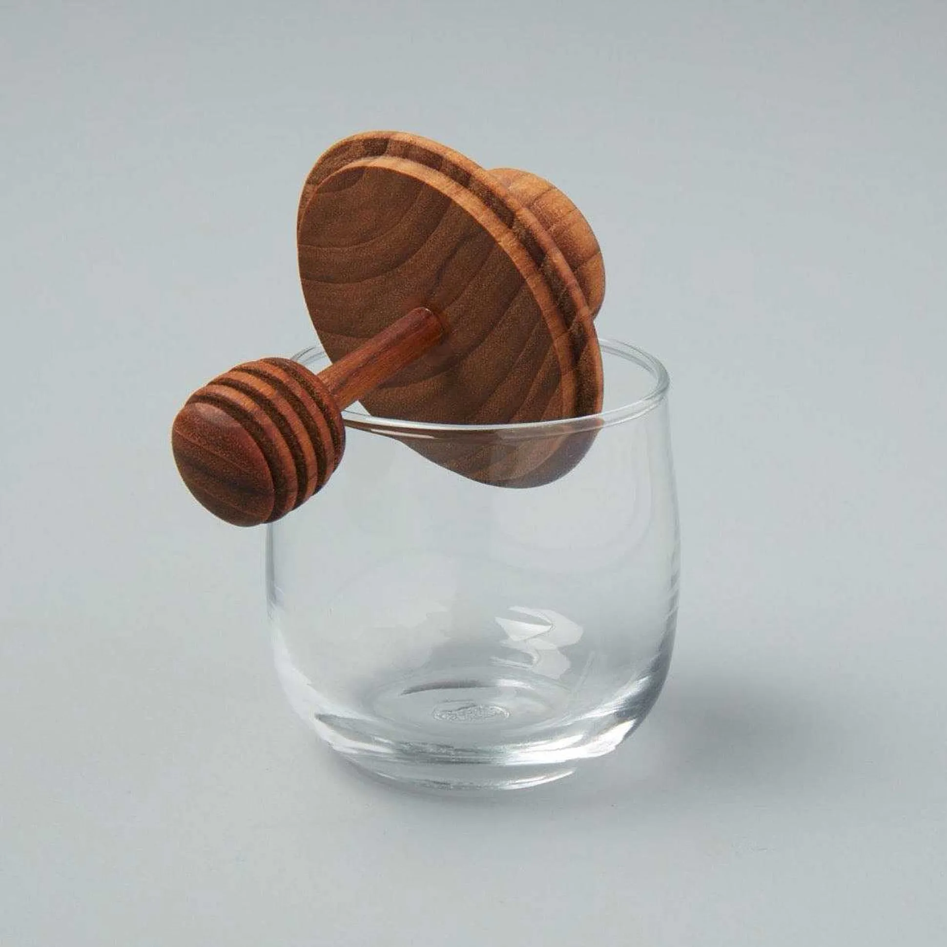 Teak & Glass Honey Jar