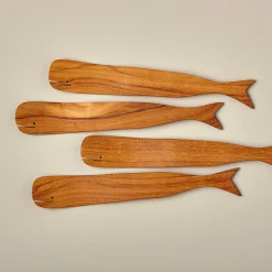 Teak Whale Spreaders, Set of 4