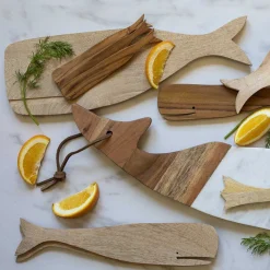 Teak Whale Spreaders, Set of 4