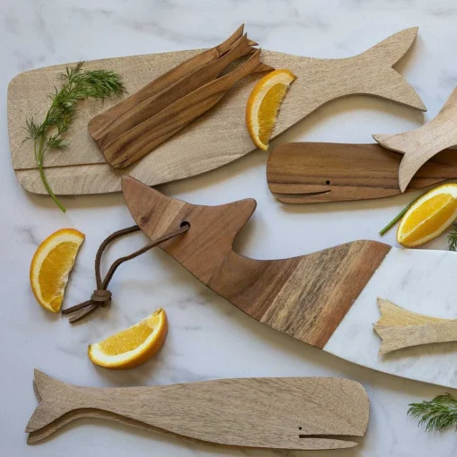 Teak Whale Spreaders, Set of 4