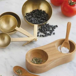 Teak XL Salt & Pepper Cellar with Spoons