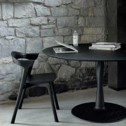 Torsion Black Dining Table, 50"