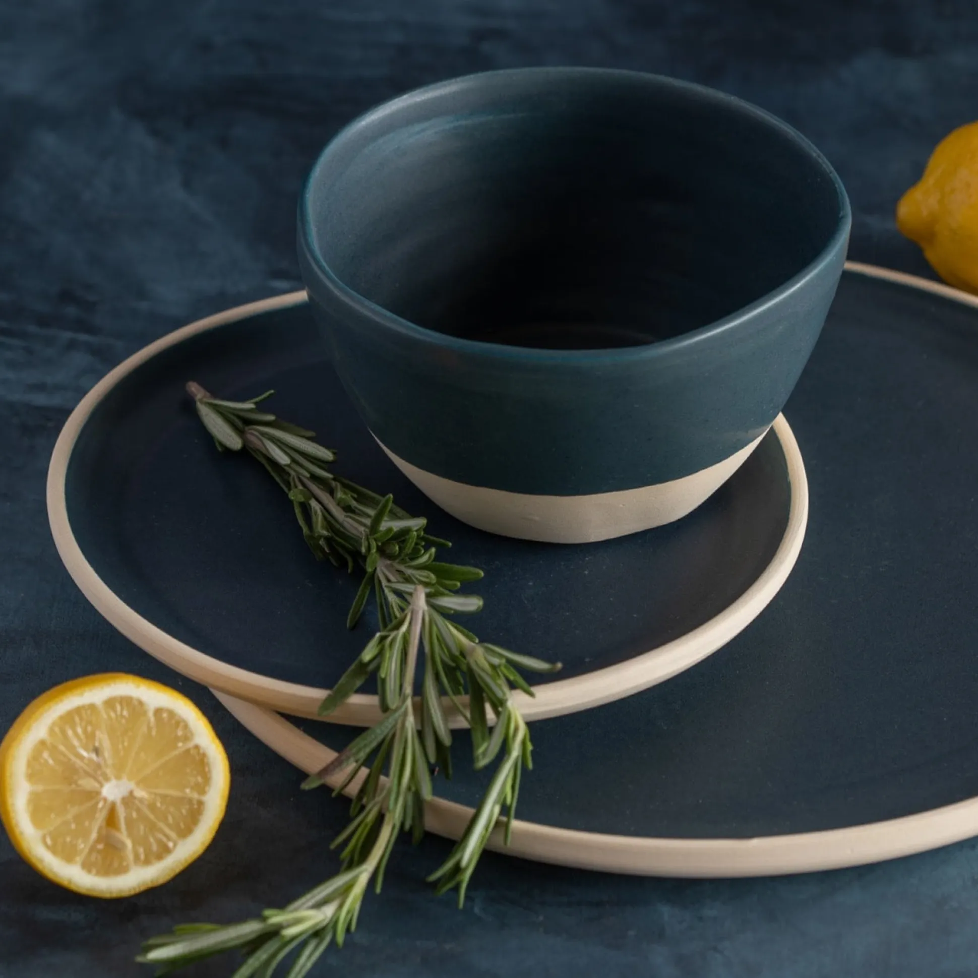 Treves Dinner Plate, Navy, Set of 4^Be Home Hot