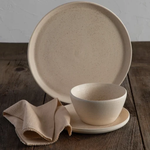 Treves Dinner Plate, Speckled Nude, Set of 4^Be Home Outlet