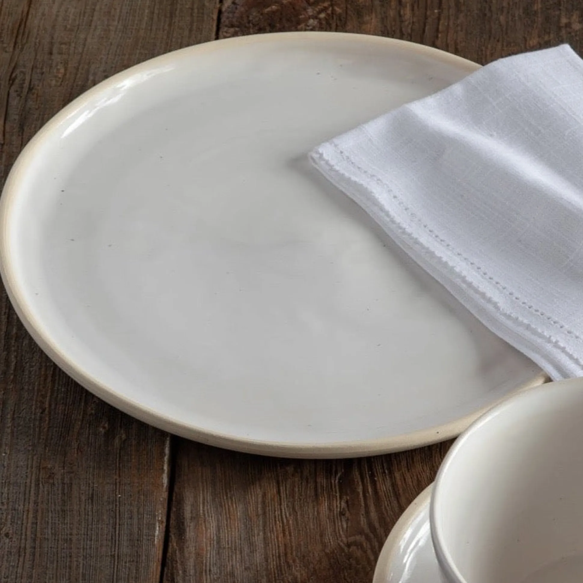 Treves Dinner Plate, White, Set of 4^Be Home Store