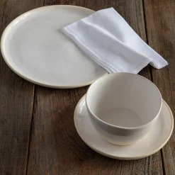 Treves Dinner Plate, White, Set of 4^Be Home Store