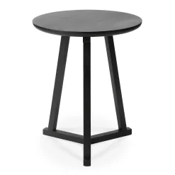 Tripod Side Table, Black Oak