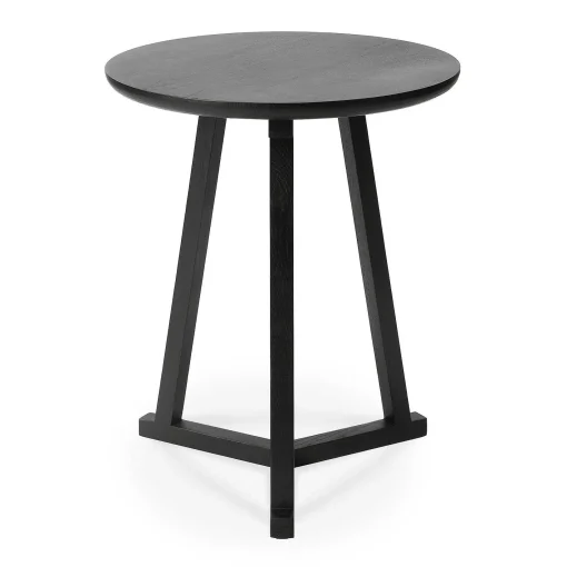 Tripod Side Table, Black Oak
