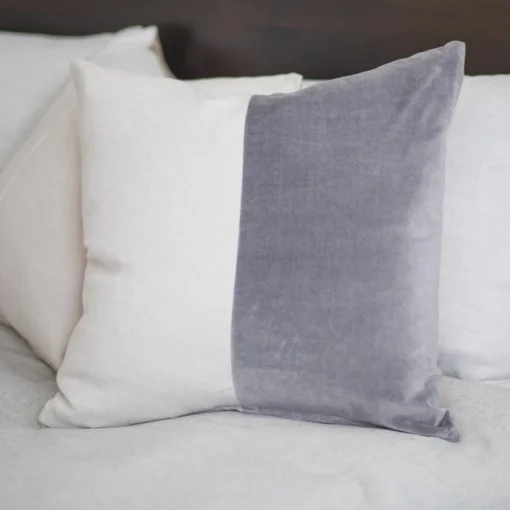 Velvet & Linen Square Pillow, Moonstone^Be Home Flash Sale