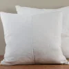 Velvet & Linen Square Pillow, Pearl Grey^Be Home Hot