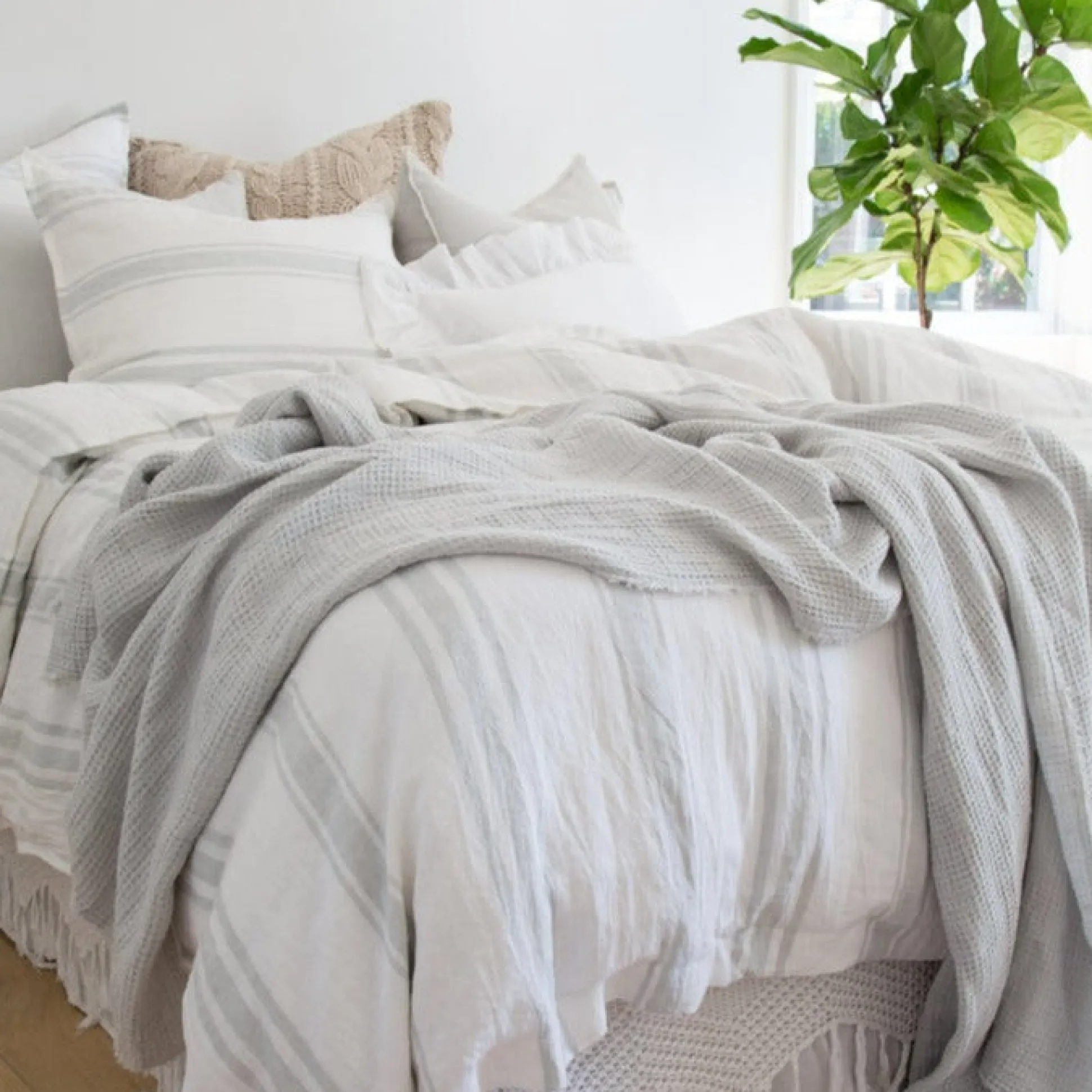 Venice Oversized Waffle Throw, Ocean^Be Home Outlet