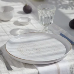 Vermont Dinner Plate, Cream, Set of 4^Be Home Shop