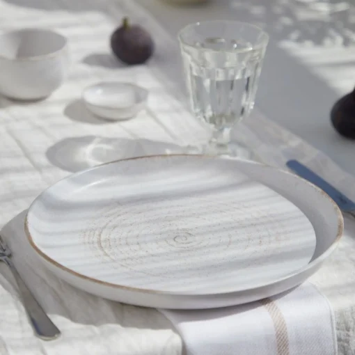 Vermont Dinner Plate, Cream, Set of 4^Be Home Shop