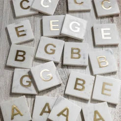 Verona Marble Monogram Coasters Set of 4 - Letter G