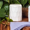 Vittoria Faceted Marble Canister, Tall