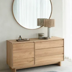 Wave Oak Sideboard, 1 Door, 3 Drawers