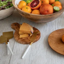 White & Gold Cheese Knife Set of 3