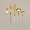 White & Gold Flatware Set^Be Home Cheap