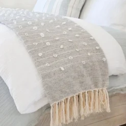 Zaidee Oversized Throw, Grey & Natural^Be Home Cheap