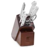 Zwilling Pro Le Blanc, 7pc Block Set with Acacia Block